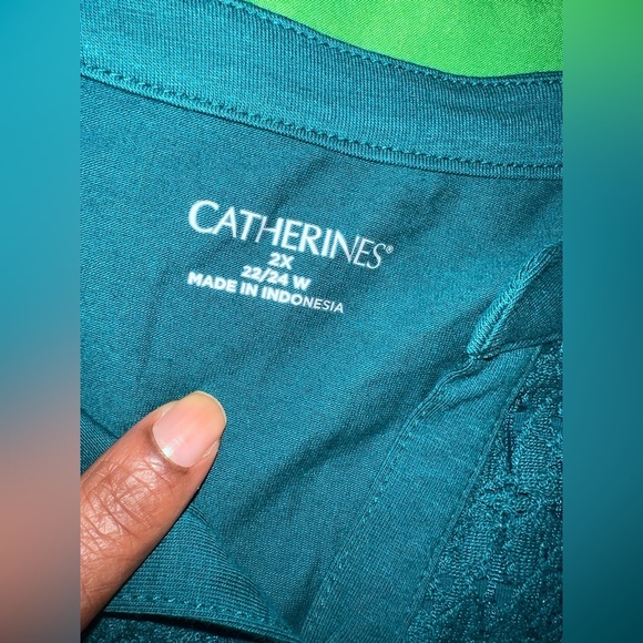 NWT Catherines Vibrant Teal 3/4 Sleeve Blouse size 2X - Picture 4 of 9